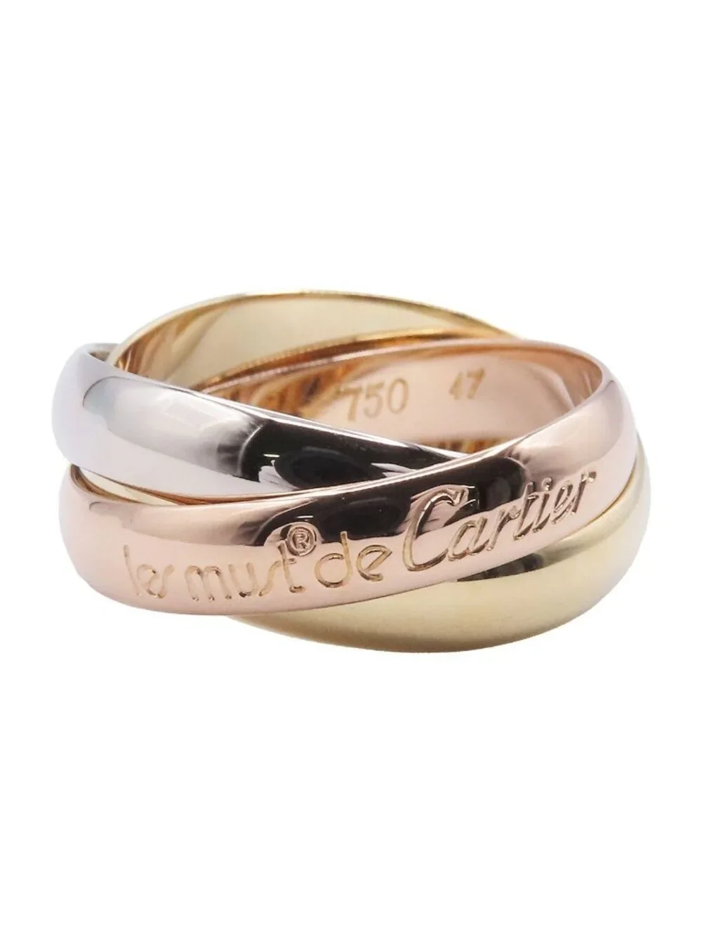 Cartier Trinity MM Three Color Gold 47 Ring